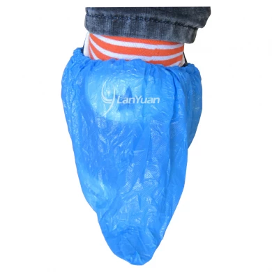 Blue Waterproof Disposable PE Shoe Cover