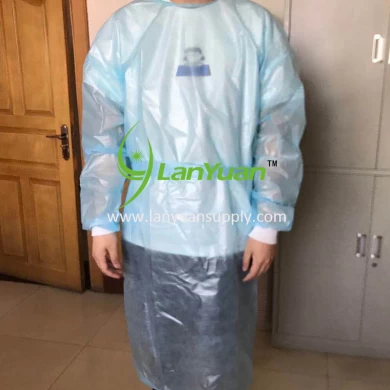 CPE coated isolation gown