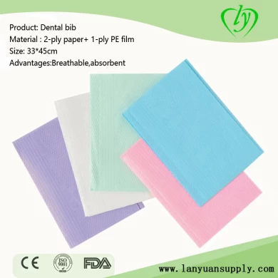 Bibs dentales desechables coloridos 3Plyspartes a prueba de agua