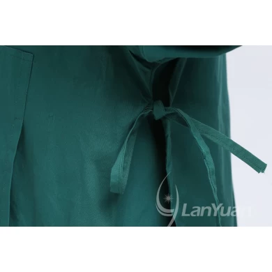 Dark Green Reusable Scrub Polyester Resistant Workear Cotton Surgical Gown 