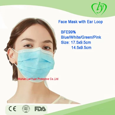 Disposable 3ply PP Nonwoven Face Mask with ear loop