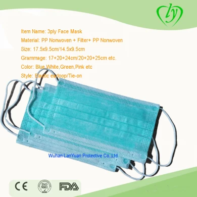 Disposable 3ply PP Nonwoven Face Mask with ear loop