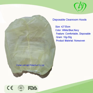 Disposable Cleanroom Hoods cap Yellow with Opening