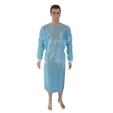 Disposable High Quality PP+PE Coated Isolation Gown