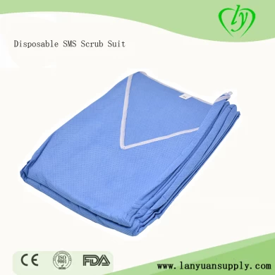 Disposable Hospital SMS Scrub Suit Set Medical Scrub Suit