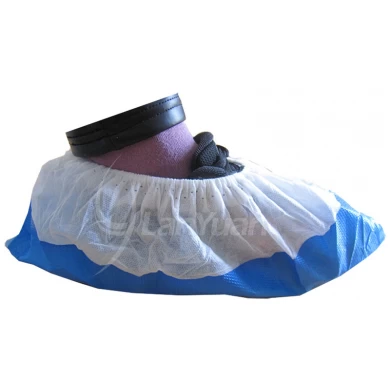 Desechable no tejido PP + CPE recubierto antideslizante a prueba de agua a prueba de agua cubierta de zapatos