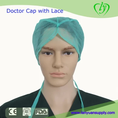 Gorra de doctor no tejido desechable con encaje