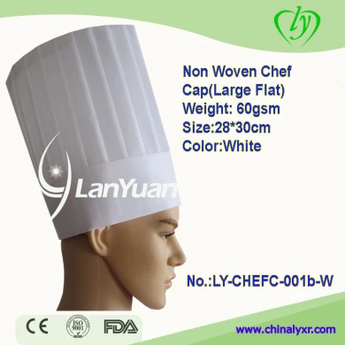 Disposable Non-woven Flat-top Chef Hat for kitchen