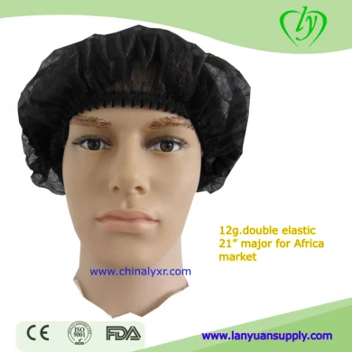 Disposable Nurse Cap Pleated Black