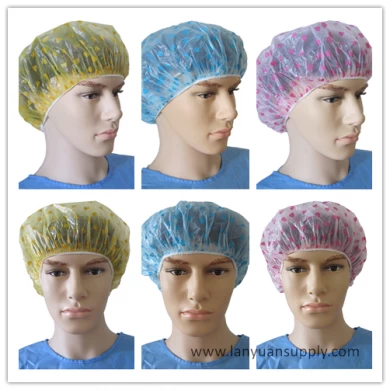 Disposable PE Shower Cap with Heart-shaped