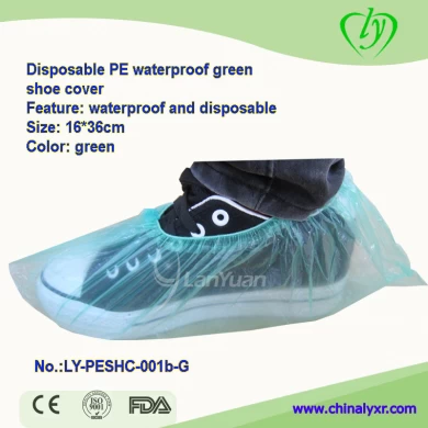 Одноразовые PE Водонепроницаемый чехол для обуви зеленый