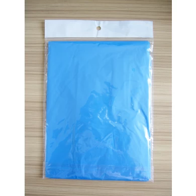 Disposable Blue PEVA Poncho Clothing Hooded With String