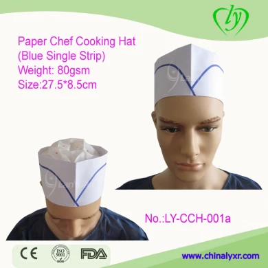 Disposable Paper Chef Cooking Hat (Blue Single Strip )