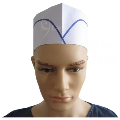 Disposable Paper Chef Cooking Hat (Blue Single Strip )