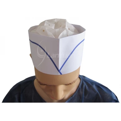 Disposable Paper Chef Cooking Hat (Blue Single Strip )