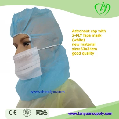Disposable Protective Hoods With 2ply Face Mask