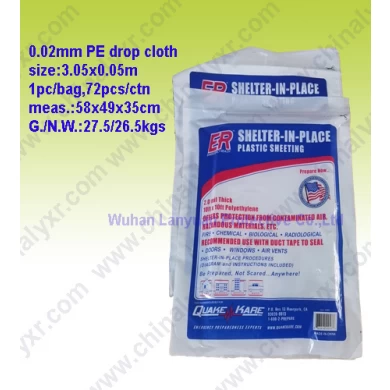 Disposable Waterproof PE Drop Cloth pleastic sheet