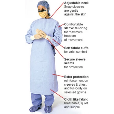 Disposable reinforced surgical gown