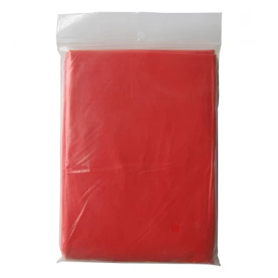 Emergency Disposable Red Rain Poncho with Hood