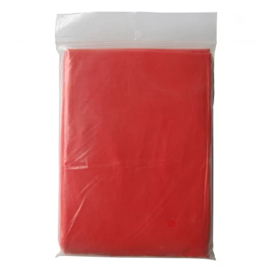 Desechables de emergencia Red Rain Poncho con Capucha