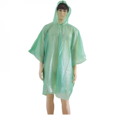 Good quality Green PEVA Raingear With Hood