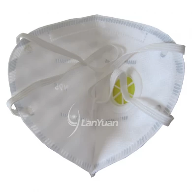 Gray and White Stripes Nonwoven Face Mask with Valve