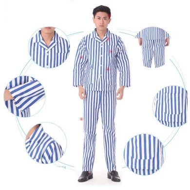 Hospital Cotton Patient Suits Blue and White Stripe