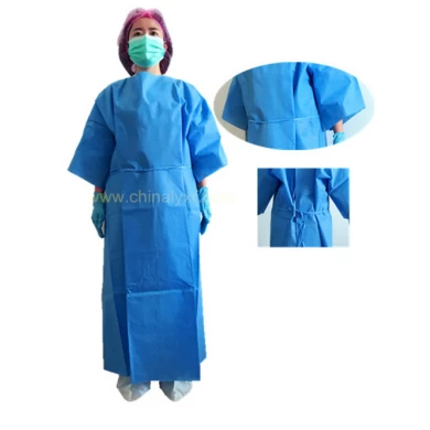 Hôpital Jetable chirurgicale patiente robe avec manches courtes