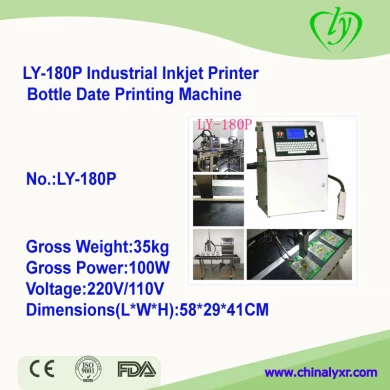 LY-180P الصناعية النافثة للحبر طابعة زجاجة آلة التسجيل الطباعة