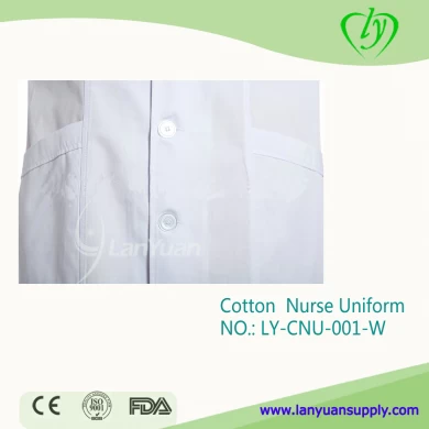 LY White Cotton/Polyester Doctor Uniform