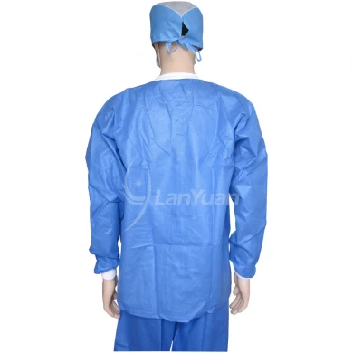 Lab Coat Disposable nonwove With Knitted Cuffs and Collar