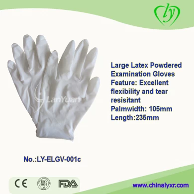 Large Latex Powdered Examination Gloves