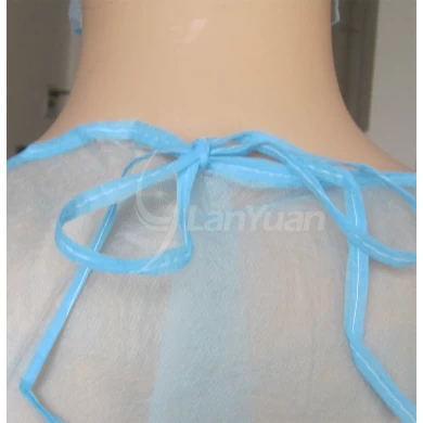 Light Blue PP+PE Isolation Gown With Elastic Cuffs
