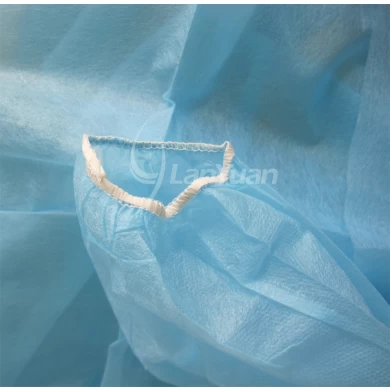 Light Blue PP+PE Isolation Gown With Elastic Cuffs