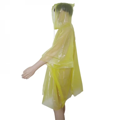 Light Disposable Emergency Rain Poncho with Hood