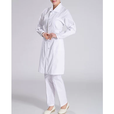 Long Sleeve Lapel Medical Gown for Hospital Nurse