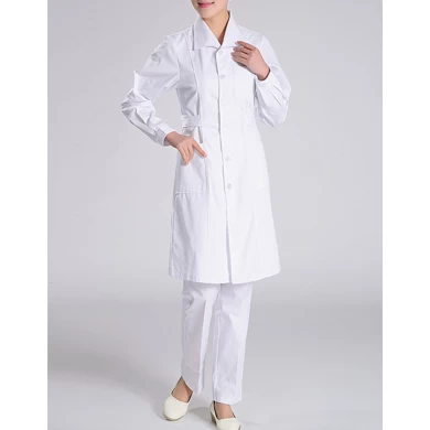 Long Sleeve Lapel Medical Gown for Hospital Nurse