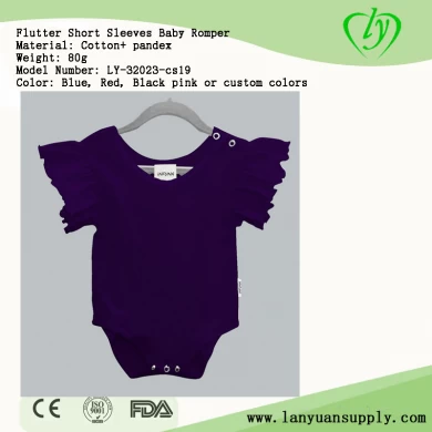 Manufacturer Cotton Flutter Short Sleeves Baby Romper
