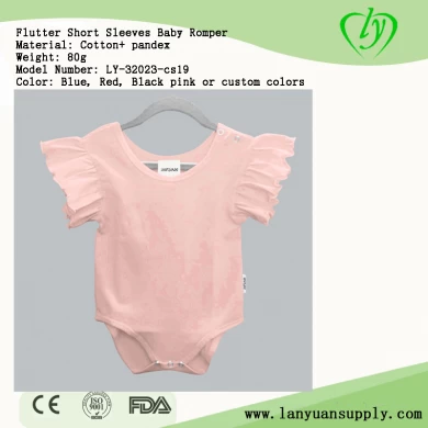 Manufacturer Cotton Flutter Short Sleeves Baby Romper