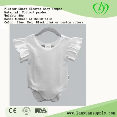 Manufacturer Cotton Flutter Short Sleeves Baby Romper