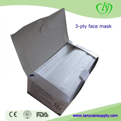 Medical 3 ply non-woven face mask with earloop