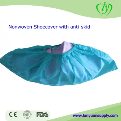 Non woven disposable medical hospital shoecover anti skid in green color