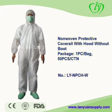 Nonwoven Protective Disposable Coverall With Hood Without Boot