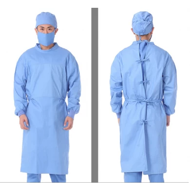 OEM Wholesale 100% Cotton Reusable Reinforced Medical Surgical Gown