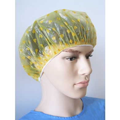 PE Bath Hat with Yellow Heart Pattern