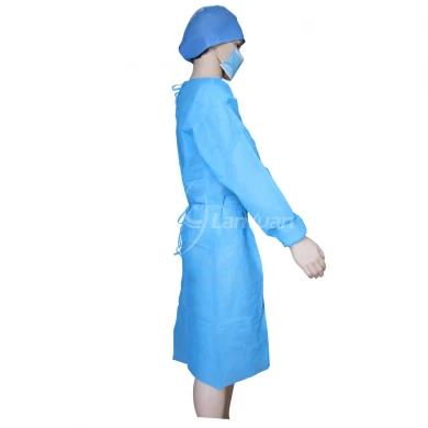 PP Blue Isolation Gown With Elastic Cuffs