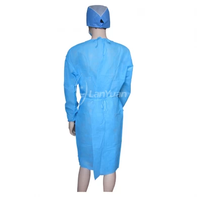 PP Blue Isolation Gown With Elastic Cuffs