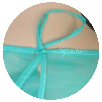 PP Green Disposable non-woven Isolation Gown With Knitted Cuffs