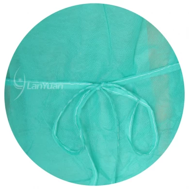PP Green Disposable non-woven Isolation Gown With Knitted Cuffs