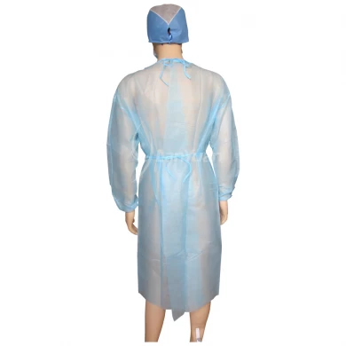 PP Light Blue Isolation Gown With Elastic Cuffs